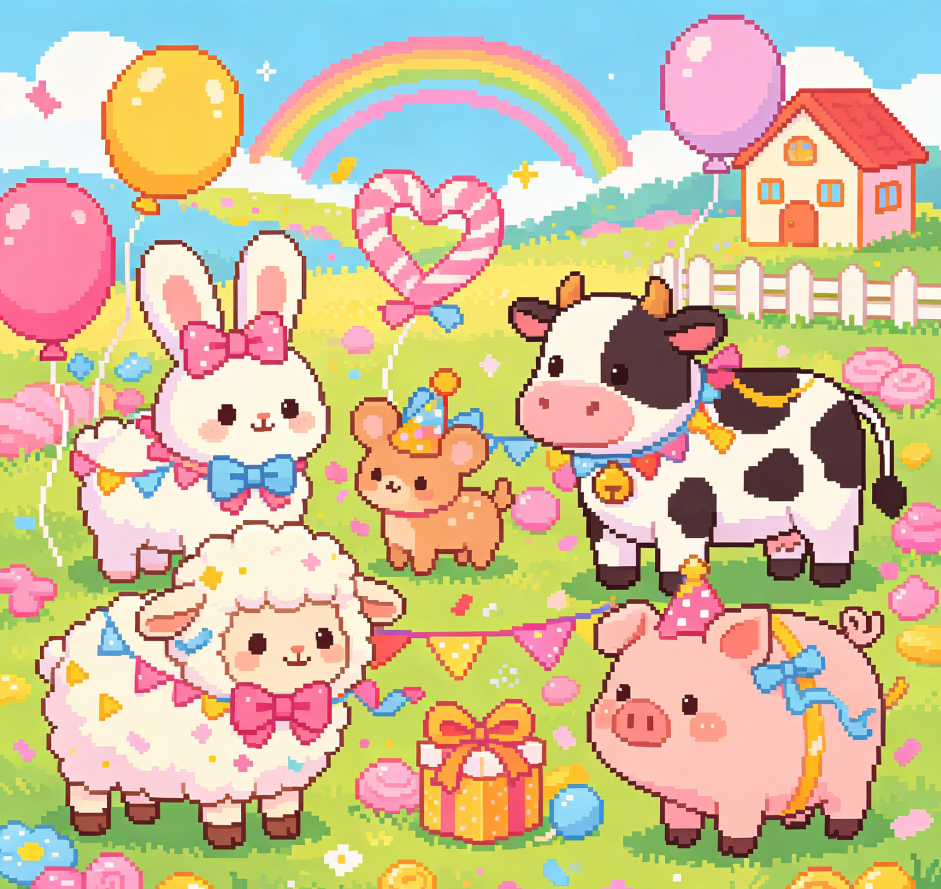10 Candy Ranch Animal Party - Image 1
